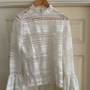 Guipure Lace Top with Bell Cuffs